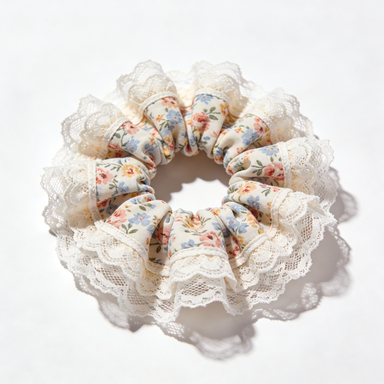 Vintage Floral Lace Scrunchie